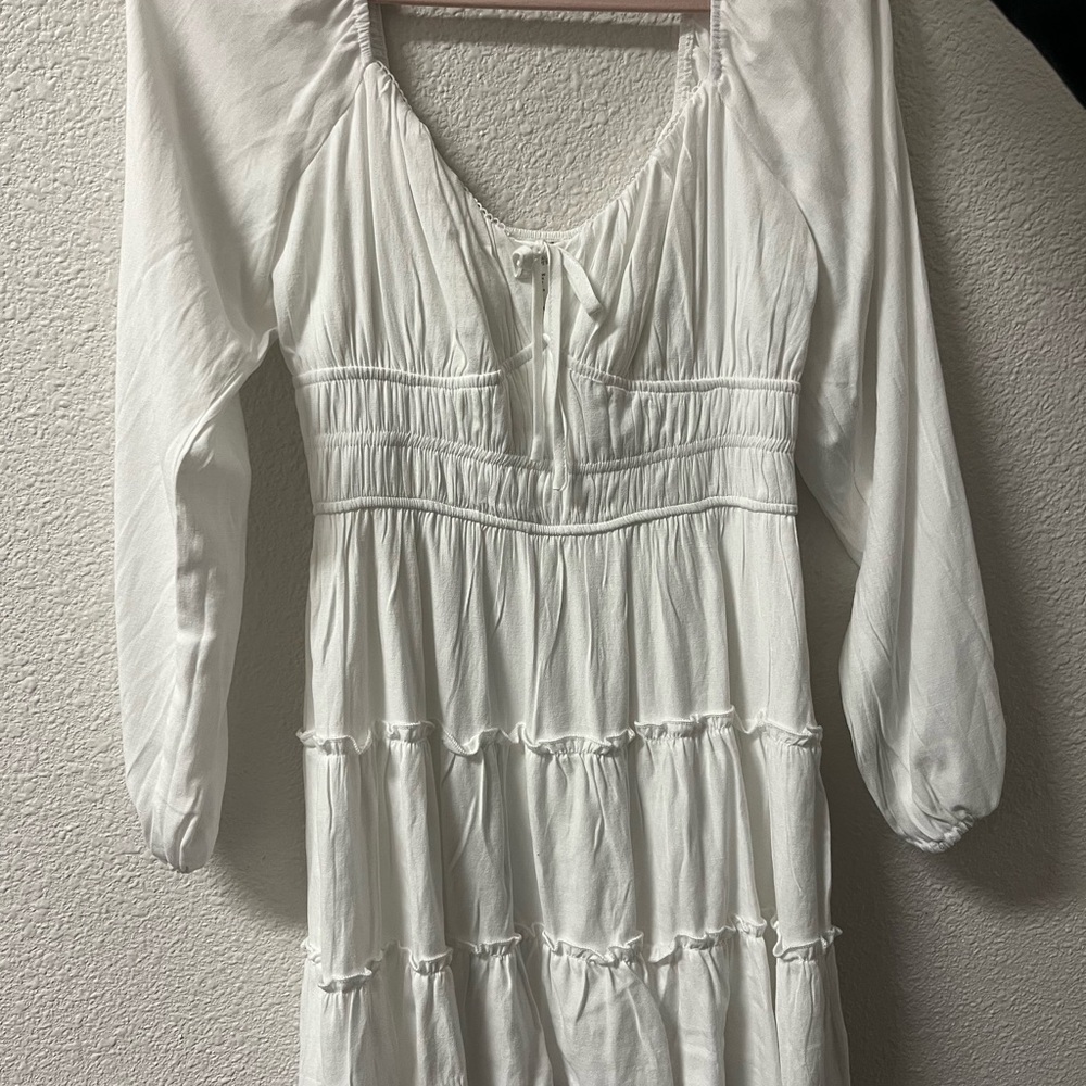 Altar’d State White Tiered Boho Mini Dress